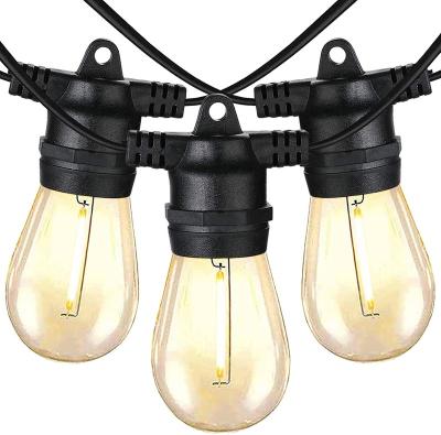 China Garden Outdoor use S14 1W low voltage US gauge adapter powered 49FT 15 lights LED holiday decorative string for sale