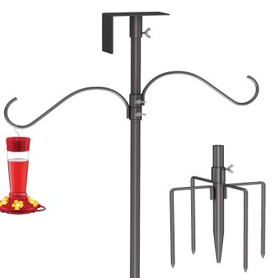 China Sustainable Universal Metal Bird House Set with 5 Prongs Base and 2 Hanging Plant Bracket Bird Feeding Station for Bird Watching for sale