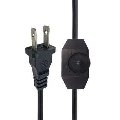 China Home Appliance 1.8m Black Extension Cord Lamp Power Cord with Dimmer Switch Dimming Cable Light Power Cord for sale