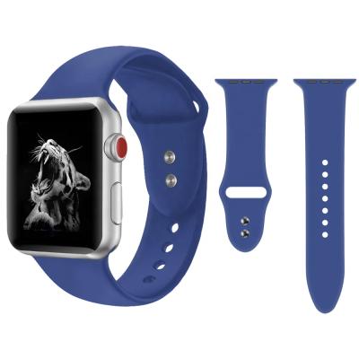 China New Comfortable Logo Engraving Custom Replacement Silicone Rubber Wrist Watch Strap For Apple Watch Band for sale