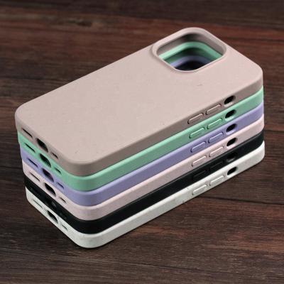 China Shockproof Engraved Biodegradable Compostable Phone Case For iPhone13 Mini Bio 12 11 x 100% Degradable Mobile Case For iPhone 13 Cover for sale