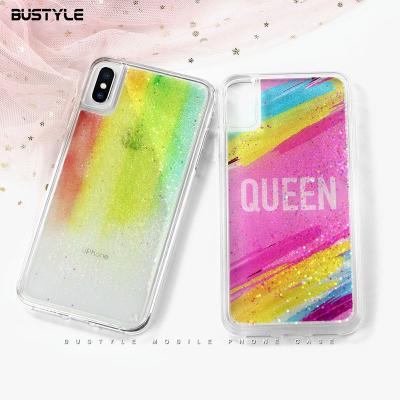 China 100% Eco-friendly Phone Case Customized Quicksand Liquid Glitter Phone Case For iPhone xs UV Print Back Cover Cases For iPhone 6 7 8 no longer the case for sale