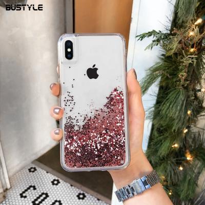 China Glitter Sand Cell Phone Shockproof Luminous UV Printing Liquid Cover For iPhone 11 Quicksand Luxury Bling Phone Cover Cases For iPhone X for sale