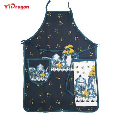 China Unique Design New Arrival Cotton Apron Custom Printed Kitchen Chef Apron for sale