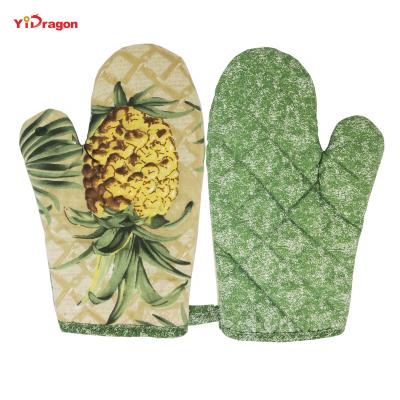 China Printed Custom Design Cotton 100% Oven Mitts Heat Resistant Kitchen Oven Mitts for sale