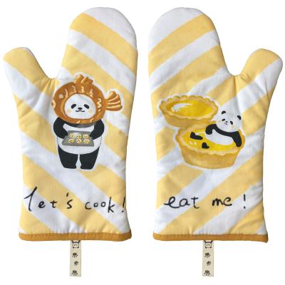 China Wholesale Heat Resistant Custom Printed Kitchen Double Oven Mitt for sale