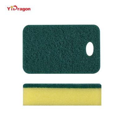 China Sustainable Eco Friendly Kitchen Sponge Rectangle Sponge Cleaning Scourer With Hole for sale