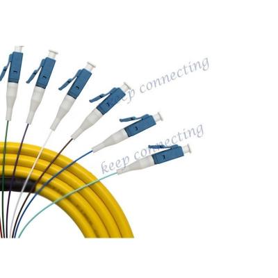 China LC UPC Einzelmodus Einzelkern Glasfaser Pigtail LZH/PVC 12kern für FTTH-Netzwerk zu verkaufen