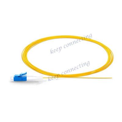 China FTTH TDM 900 0.9mm LC UPC Fiber Optic Pigtail with LZH/PVC Jacket 12-Core Single Mode for sale