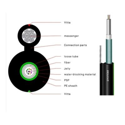 China Black PE Fiber Optic Cable GYXFTC8Y 4/8/12 Core G652D Outdoor Single-Mode FTTH Cable for sale