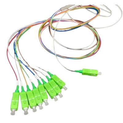 China Operating Wavelength FTTH PLC Fiber Splitter 1X8 Mini SC/APC Tube Connector for Cable for sale