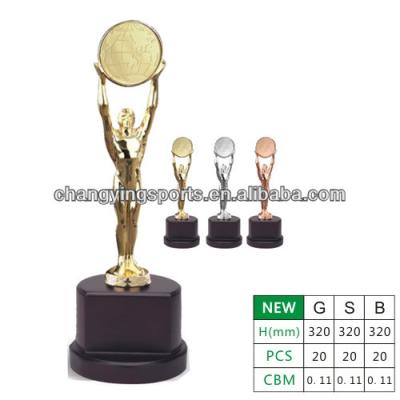 China China Oscar Metal Trophy Oscar Statue awards trophy wooden base 002 for sale