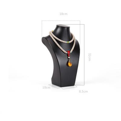 China Jewelry Packaging Customize Rustic Wooden Tall Necklace Display Stand Holder With Logo for sale