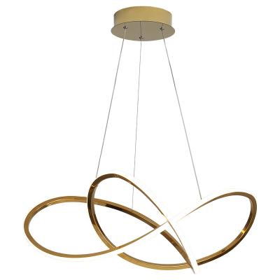 China Modern Simple Hanging Luxury Aluminum Gold Chandelier Modern Led Pendant Light Chandelier For Living Room Kitchen for sale