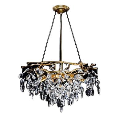 China Modern High Quality Creative Branches Hotel Lamp Copper Art Led Modern Large Chandelier Luxury Crystal Chandeliers and Pendant Lights for sale