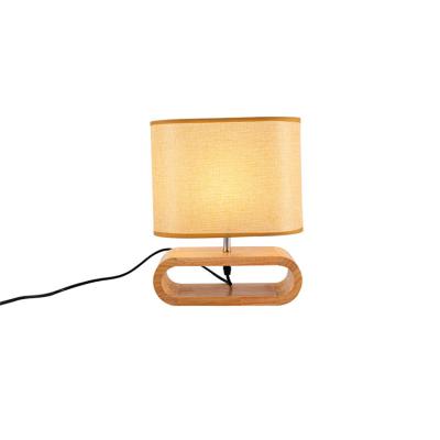 China Modern minimalist creative decorative wooden table lamp fabric cover bedroom study living room office table lamp for sale