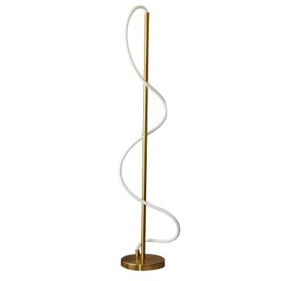 China Italian Design Iron Minimalist High Quality Modern Luxury Golden Spiral Led Corner Standing Floor Lamp For Office Bedroom for sale