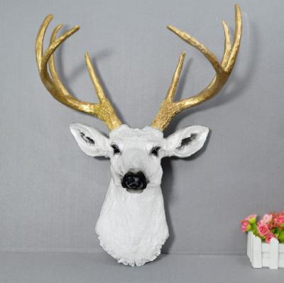 China Decorative Hanging Hanging Crafts Resin Crafts European Deer Head Ornaments Wholesale European Home Bar Cafe Ornaments for sale