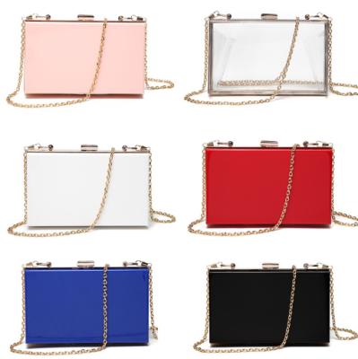 China Fashionable Women Clear Strap Jelly Crossbody Bag Jelly Acrylic Chain Clutch Bags for sale