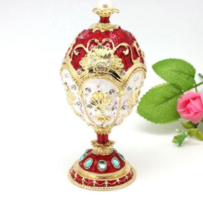 China Unique Fashion Style Faberge Egg Box Platinum Colored Silver High Quality Crystals With Packaging Boxes Jewelry for sale