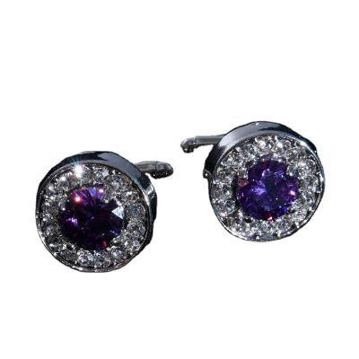 China ALLOY China Ready To Ship Sterling Silver Back Crystal Jewelry Gemstone Shell Cufflinks For Men for sale