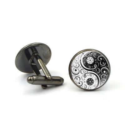 China ALLOY Custom Logo 925 Sterling Silver Blank Cufflinks And Link Clip Sets Laser Engraved Logo Silver Gold Cufflinks For Men for sale