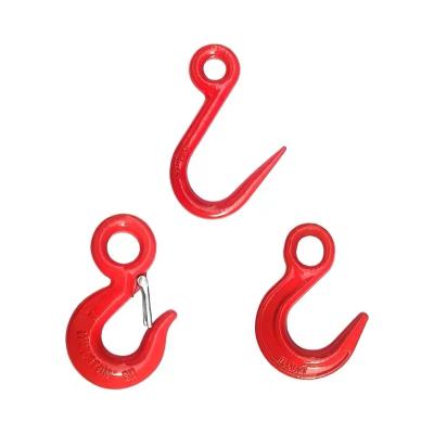 China Heavy Industry Affordable Custom Steel Chain Hook Red Forged Cast High Strength Sling And Rope Chain Lifting Hook for sale