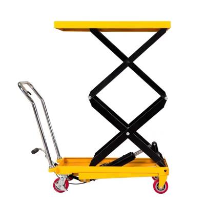 China Hotels Custom Mobile Lift Platform Cargo Trolley Manual Lift Platform With Wheels for sale