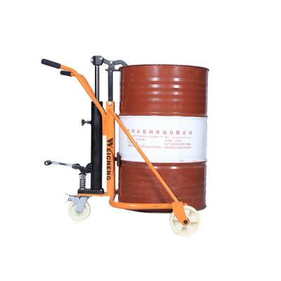 China Building Material Shops Oil Drum Stacker Lifting Equipment Manual Hydraulic Hand Forklift Grab Oil Drum Lift for sale