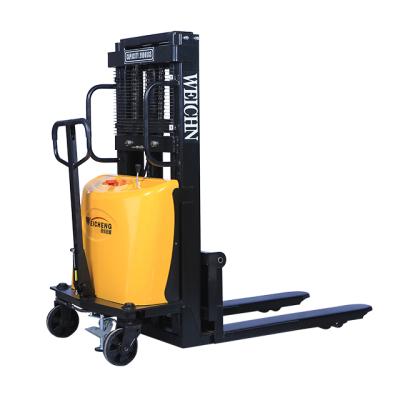 China Hot Semi-electric Hotels Pallet Stacker 1 Ton , 1.5 Ton Pallet Truck Cheap Price Warranty For 1 Year for sale