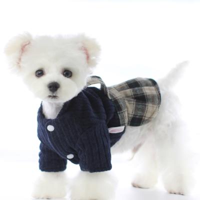 China 2020 New Fashion Viable Cute Striped Quadruped Dogs Cloth Pet Clothes Fall And Winter for sale