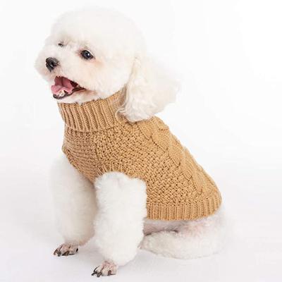 China Sustainable Dog Sweater Winter Coat Apparel Classic Cable Knit Clothes For Cold Weather for sale