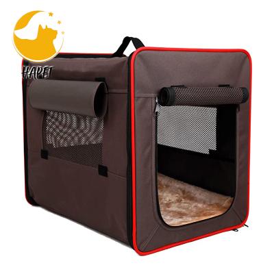 China Cat Dog Cage Kennel Waterproof Large Noise Breathable Open Kennel Portable Foldable Pet Carrier With Bed Mat for sale