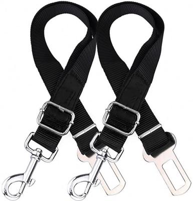 China Stocked 2 Packs Adjustable Cat Car Seat Belt Safety Dog Leads Vehicle Seat Belt Harness for sale