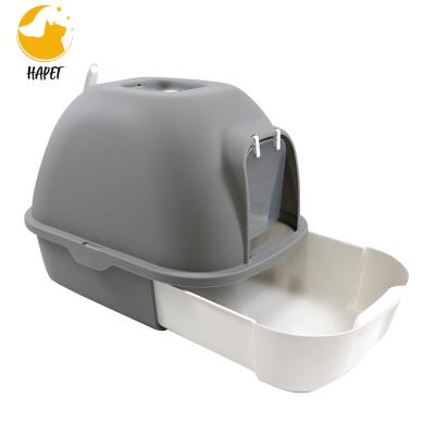 China Sustainable Cat Litter Box, Collapsible Top Entry Covered Lid Cat Litter Box, Easy Clean No Smell Pet Bin for sale