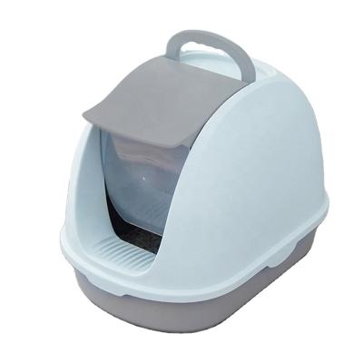 China Sustainable Cat Litter Box, Collapsible Top Entry Covered Lid Cat Litter Box, Easy Clean No Smell Pet Bin for sale