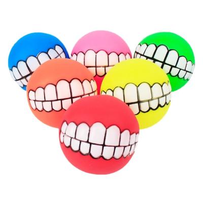 China New Design Sustainable Interactive Rubber Chew Ball Vocal Training Dog Toys for sale