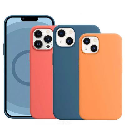 China Original Shockproof Liquid Silicone Cell Phone Cases Bags Magnetic Mobile Cover For iPhone 13 12 Pro Max Magsafing Phone Case for sale