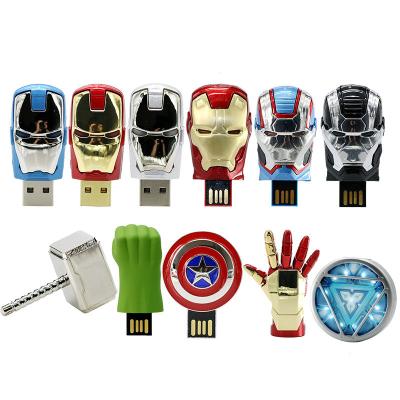 China Promotional Metal Iron Man Avengers U Disk Promotional Flash Drive Cartoon Usb Flash Drive 64GB 8GB 32GB 16GB Pendrive for sale