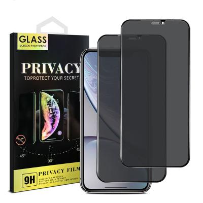 China hot factory price of iPhone 11 12 13 14 pro Max Xs Xr Full Coverage Anti-oil Anti-fingerprint Anti-oil Spy Privacy Tempered Glass Screen Protector for sale