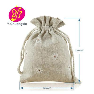 China 9cm Drawstring Luxury Canvas Pouch Bag Wholesale Jewelry Canvas 12cm Gift for sale