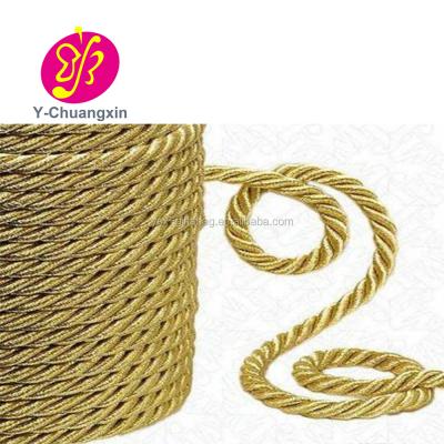 China Cheapest Polyester China Factory Supplier 5mm Gold Twisted Rope Rope for sale