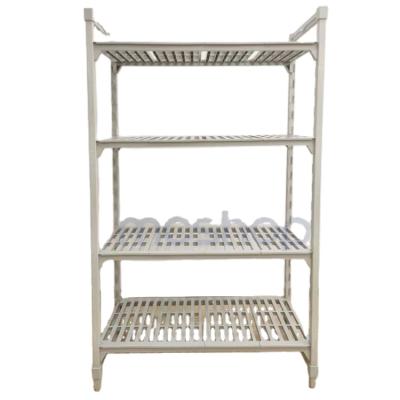 China Eco-friendly MC Wrought Iron Shelves Racks Plastic+Steel Rust Resistance Cold Storage Shelf For Each Layer Can Load 250Kgs for sale