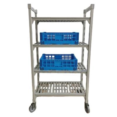 China High Quality Environmentally Friendly MC Cold Storage Warehouse Rack Heavy Duty Plastic With Steel Cold Storage Mult Level Shelving With Wheels for sale