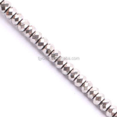 China Color Plated Popular Silver Hematite Faceted Rondelles 2x3mm Strand for sale