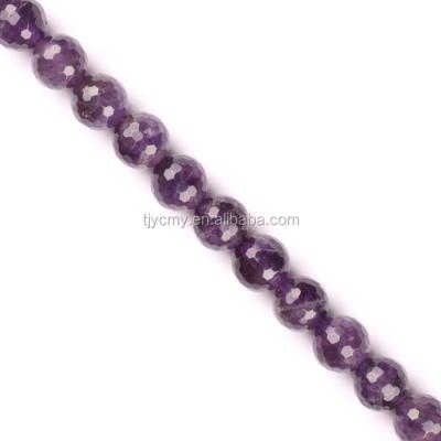 China None Wholesale Natural Purple Amethyst Crystal Beads For Jewelry Making Faceted Rounds for sale