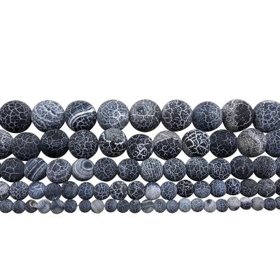 China None beads loose cracked agate plain round 4-18mm, fashion approx 34cm/strand for sale