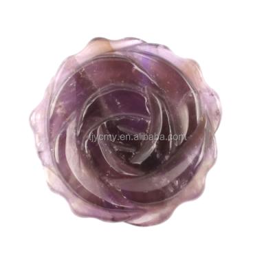 China No Gemstone Amethyst Carved Pink Flower Beads For Pendant for sale