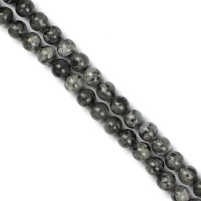 China No Gemstone Bead Natural Black/Grey Larvikite Round Loose Beads For Jewelry Making Men Bracelet for sale