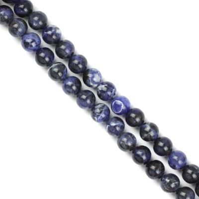 China None Brazil Gemstone Beads Natural Blue Round Sodalite Loose Strand for sale